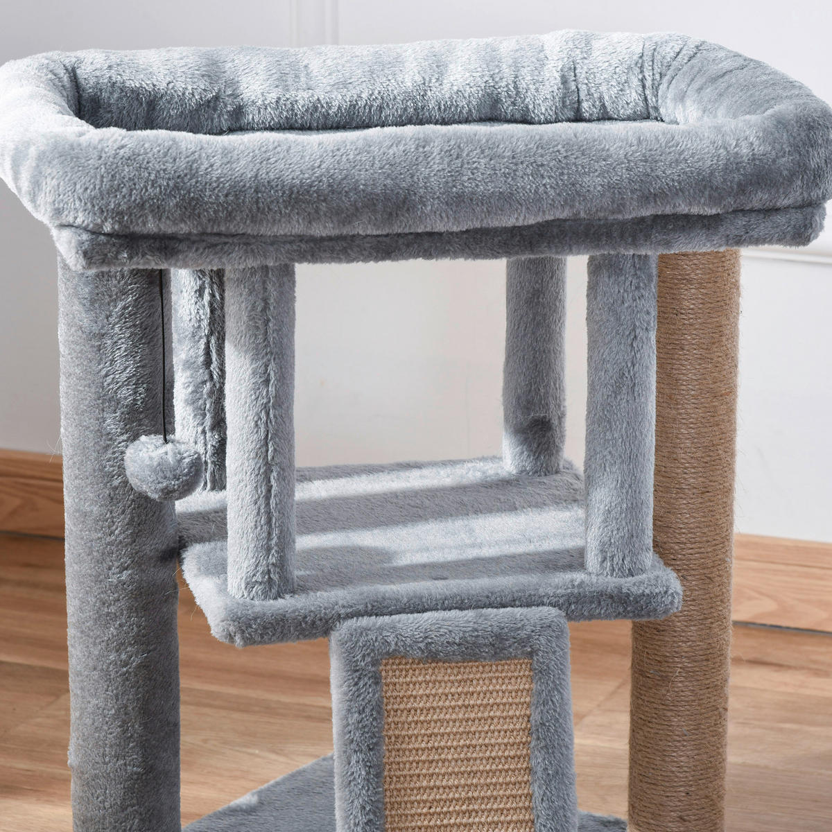 PawHut Katzenbaum hellgrau Polyester B/H/L: ca. 40x57x40 cm Katzenbaum - hellgrau (40,00/40,00/57,00cm) - PawHut