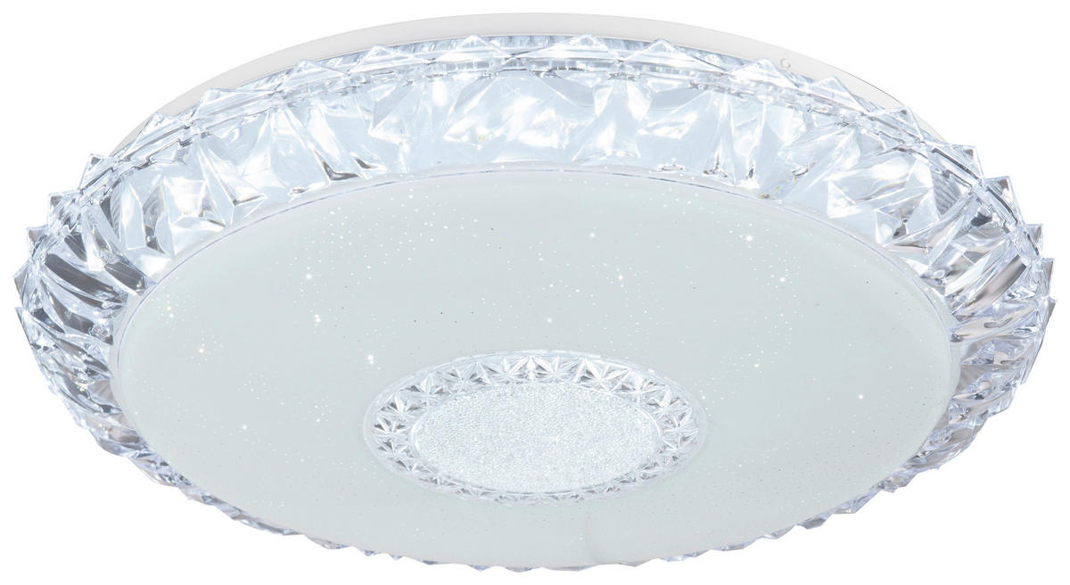 GLOBO Smarte Deckenleuchte 48413-40SH Opal Metall Glas H/D: ca. 10x50 cm Smart-Deckenleuchte_Eddie - Opal (50,00/10,00cm) - GLOBO