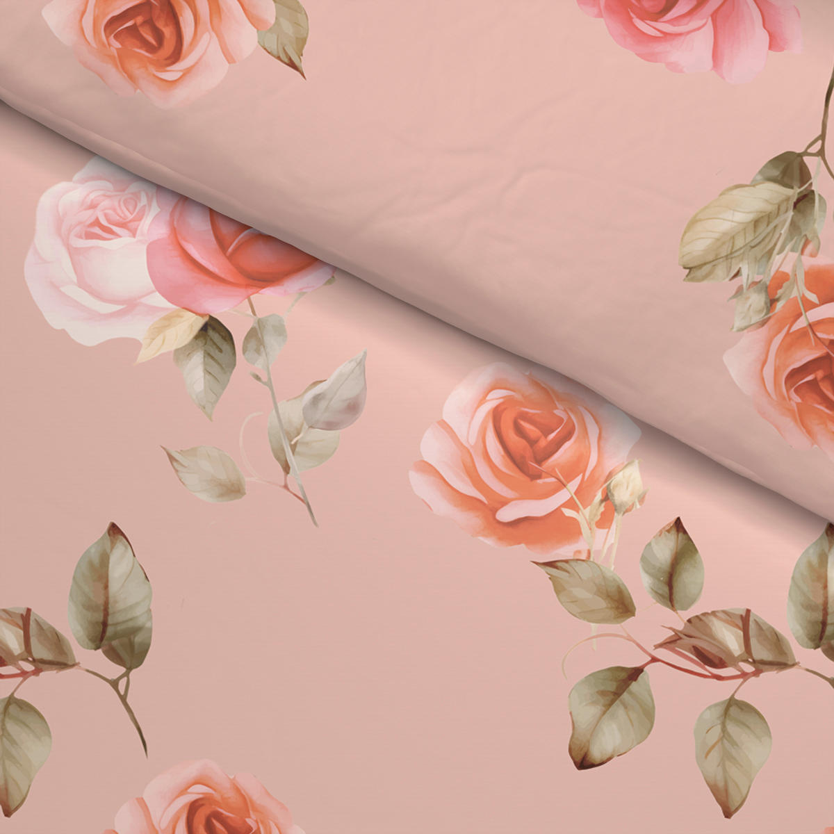 Microfaser Bettwäsche Bettwäsche_Microfaser Rosen - altrosa (135,00/200,00cm)