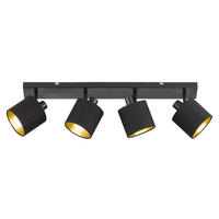 Spot schwarz Metall B/H/T: ca. 70x19x18 cm E14 4 Brennstellen Spot_4flg.Tommy - schwarz (70,00/19,00/18,00cm)