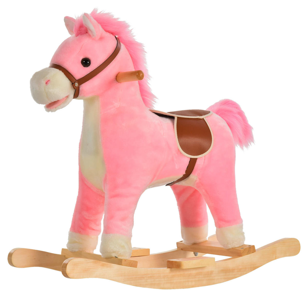 HOMCOM Kinder-Schaukelpferd B/H/L: ca. 32,5x61x65 cm Kinder_Schaukelpferd - rosa (65,00/32,50/61,00cm) - HOMCOM