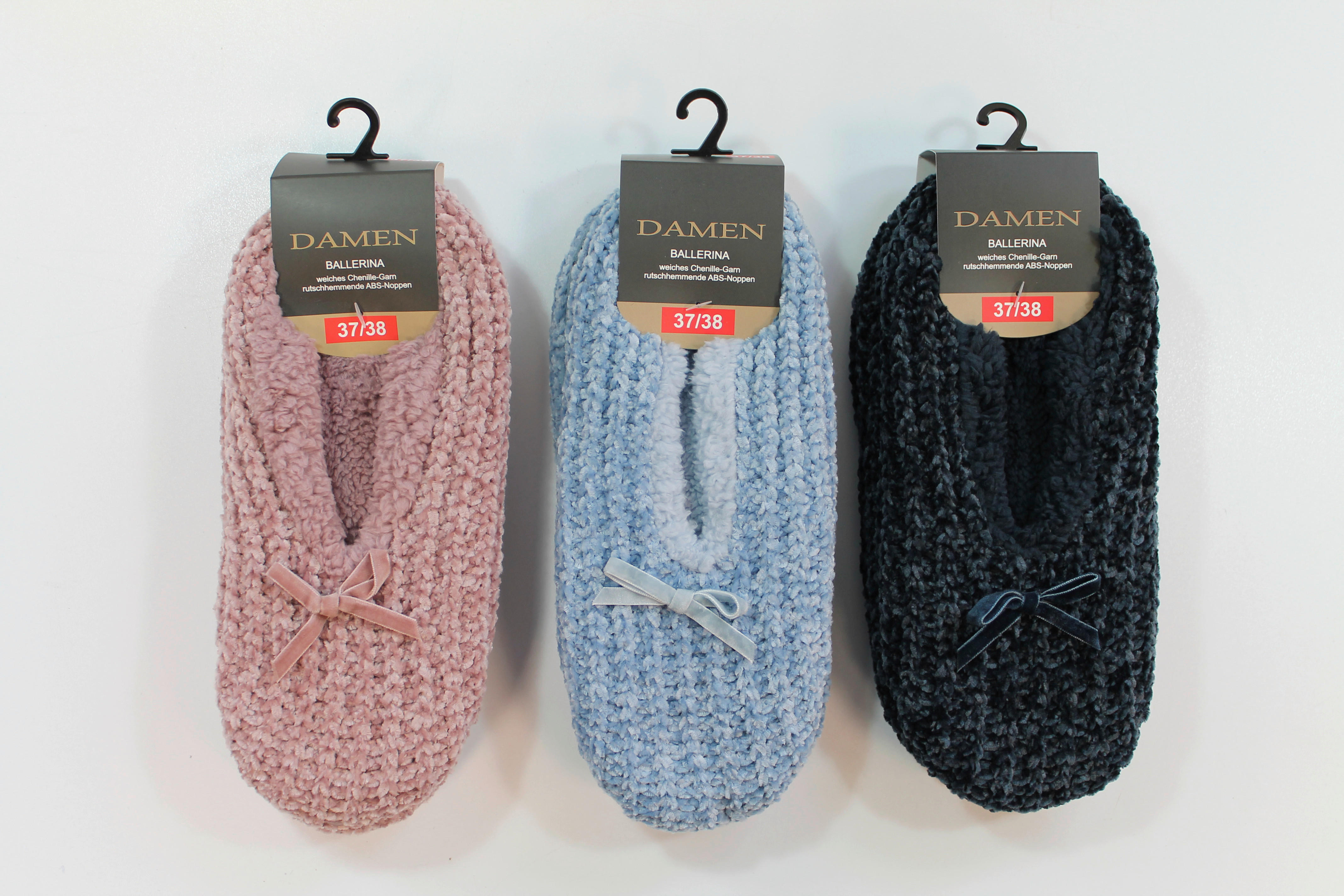 Damen-Socken Chenille-Ballerina_Damen_ABS - sortiert