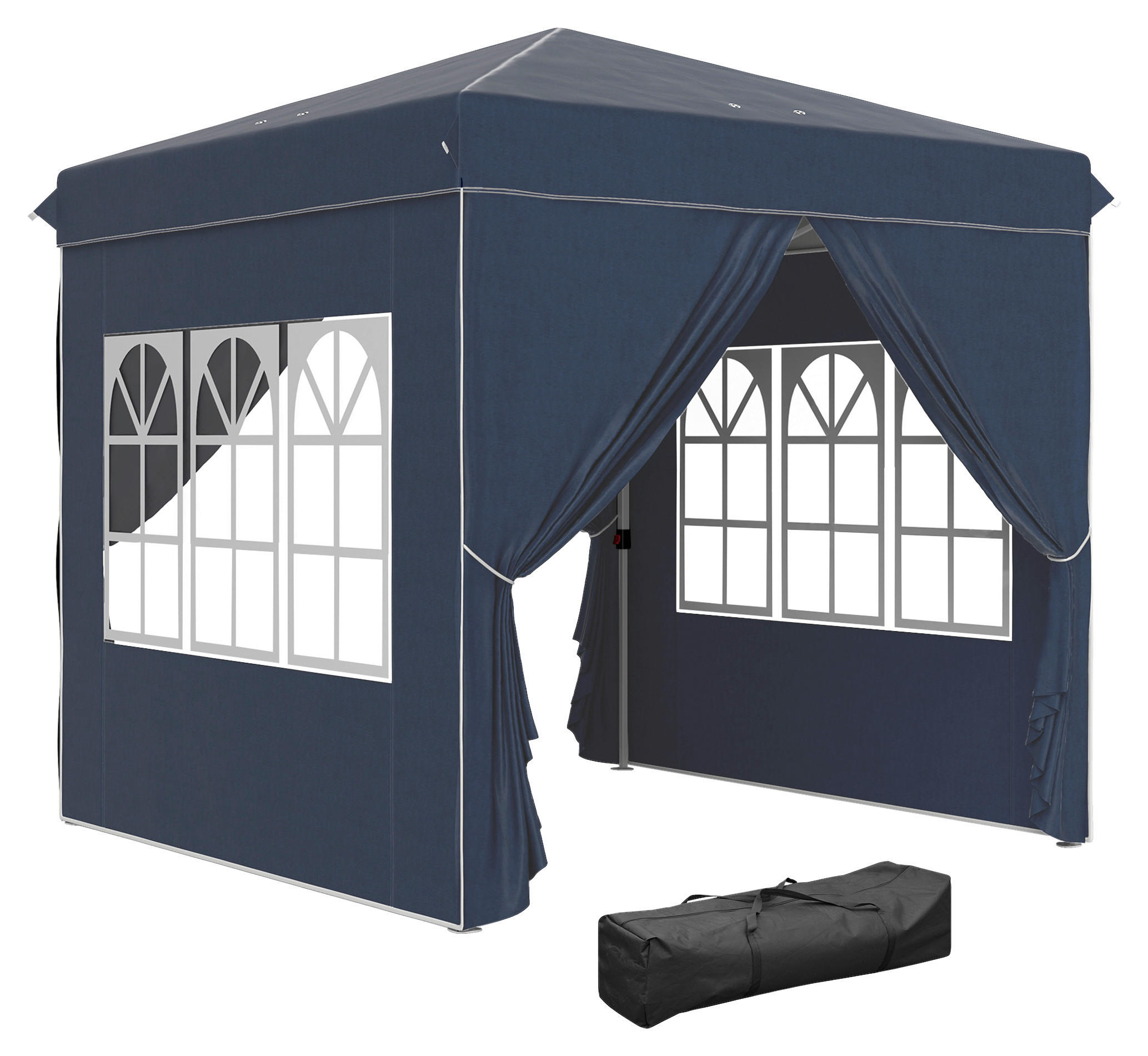 Outsunny Pavillon blau Polyester B/H/L: ca. 248x270x248 cm Pavillon - blau (248,00/248,00/270,00cm) - Outsunny