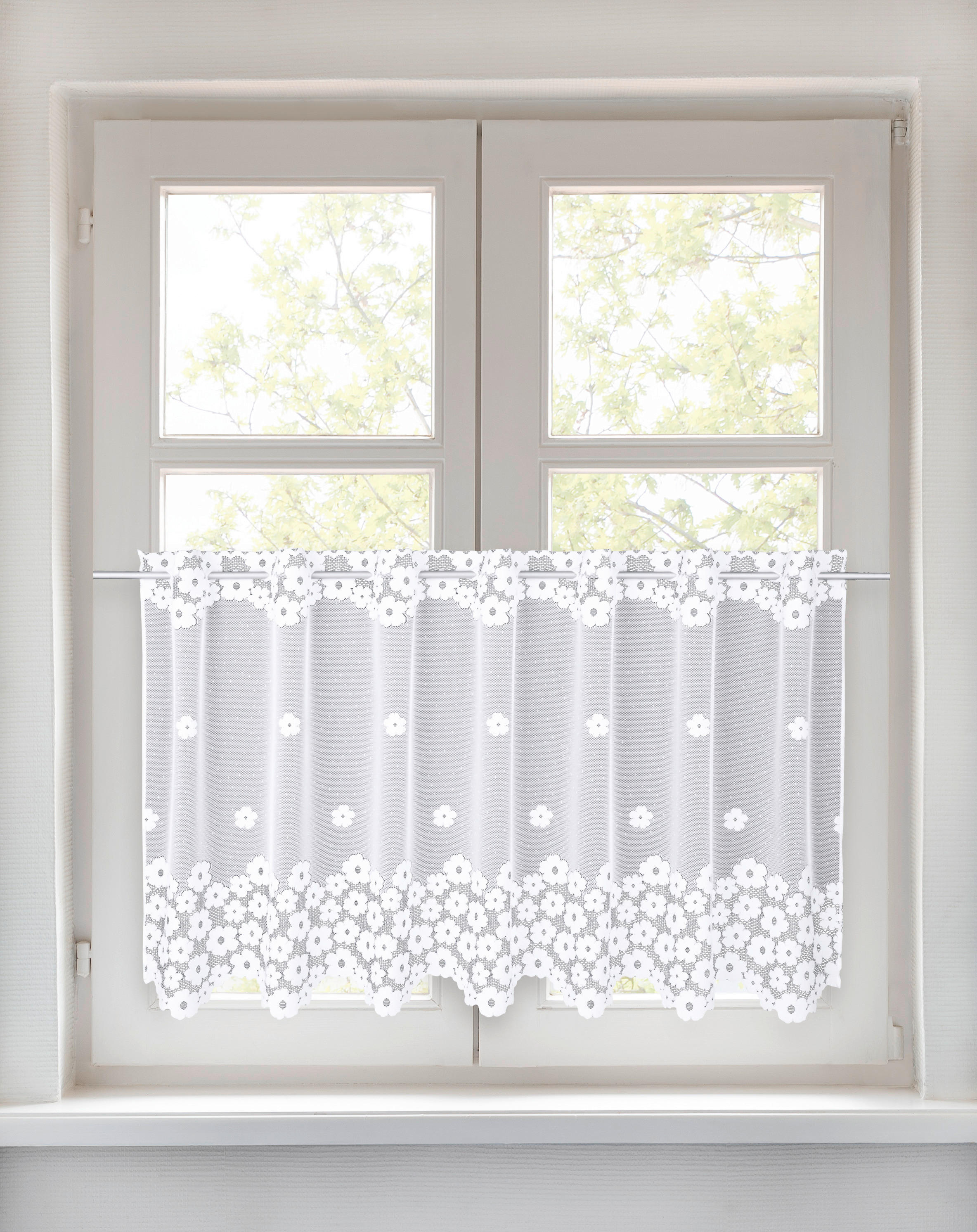 Scheibengardine Delia weiß B/L: ca. 145x75 cm Delia - weiß (145,00/75,00cm) - creative lifestyle