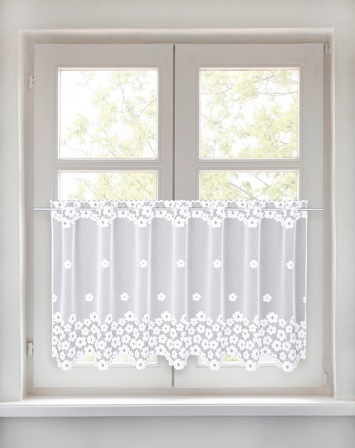 Scheibengardine Delia weiß B/L: ca. 145x75 cm Delia - weiß (145,00/75,00cm) - creative lifestyle