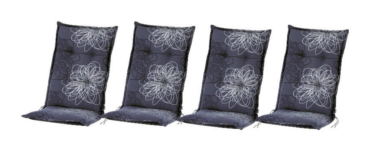 Gardamo Auflagen-Set Mirage Blume blau Stoff B/H/L: ca. 48x7x120 cm 4er Set  ▷ online bei POCO kaufen