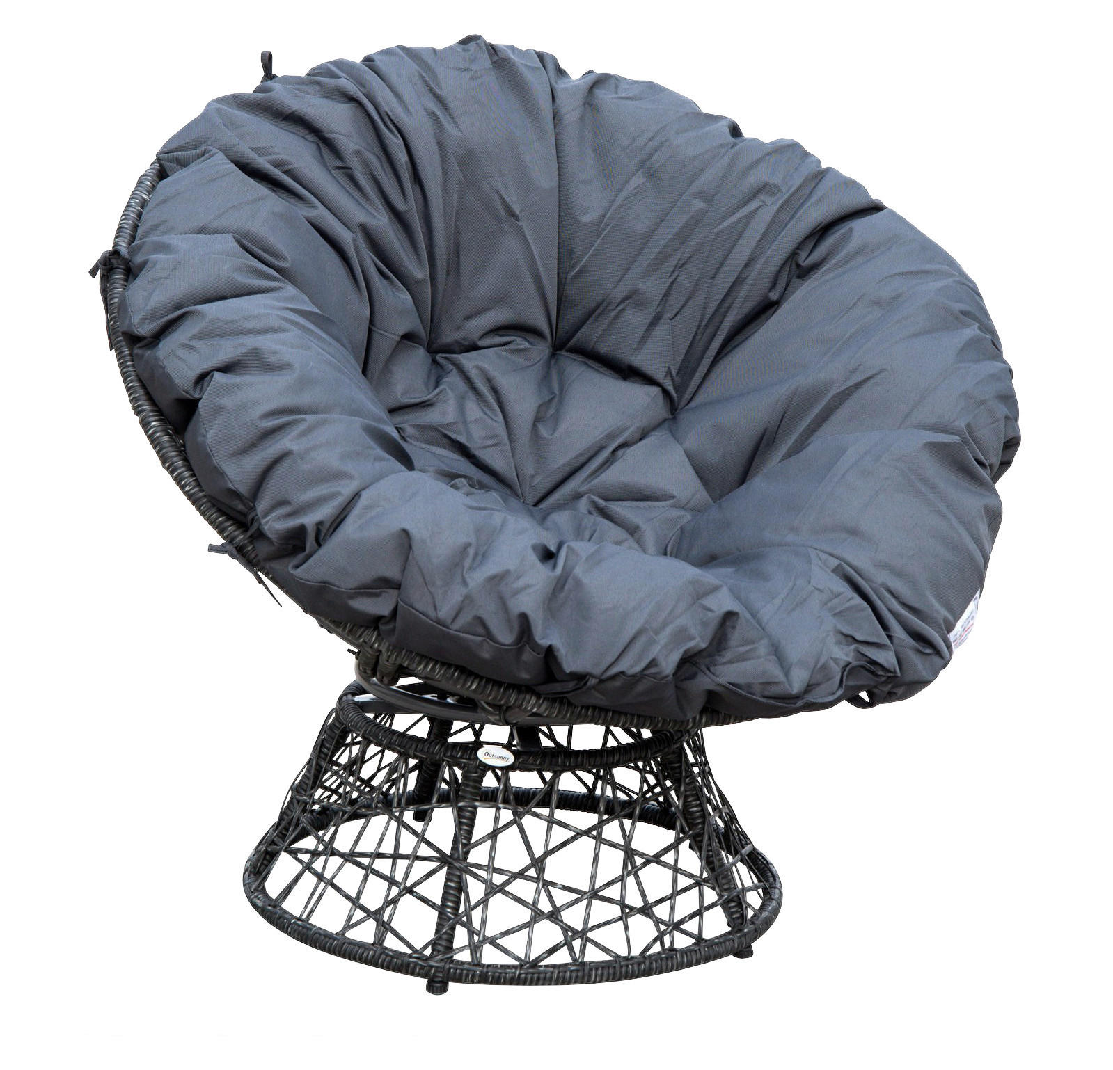 Outsunny Papasansessel schwarz Polyrattan B/H/L: ca. 87x90x97 cm