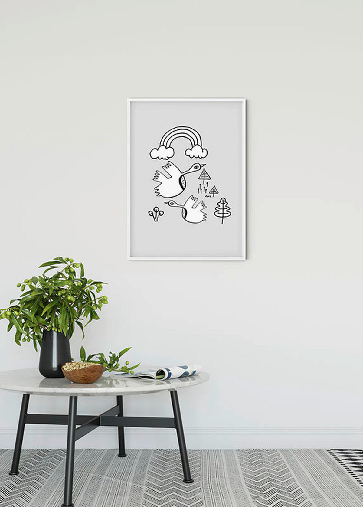 Komar Poster Scribble Birdy Tiere B/L: ca. 50x70 cm Scribble Birdy - (50,00/70,00cm) - Komar