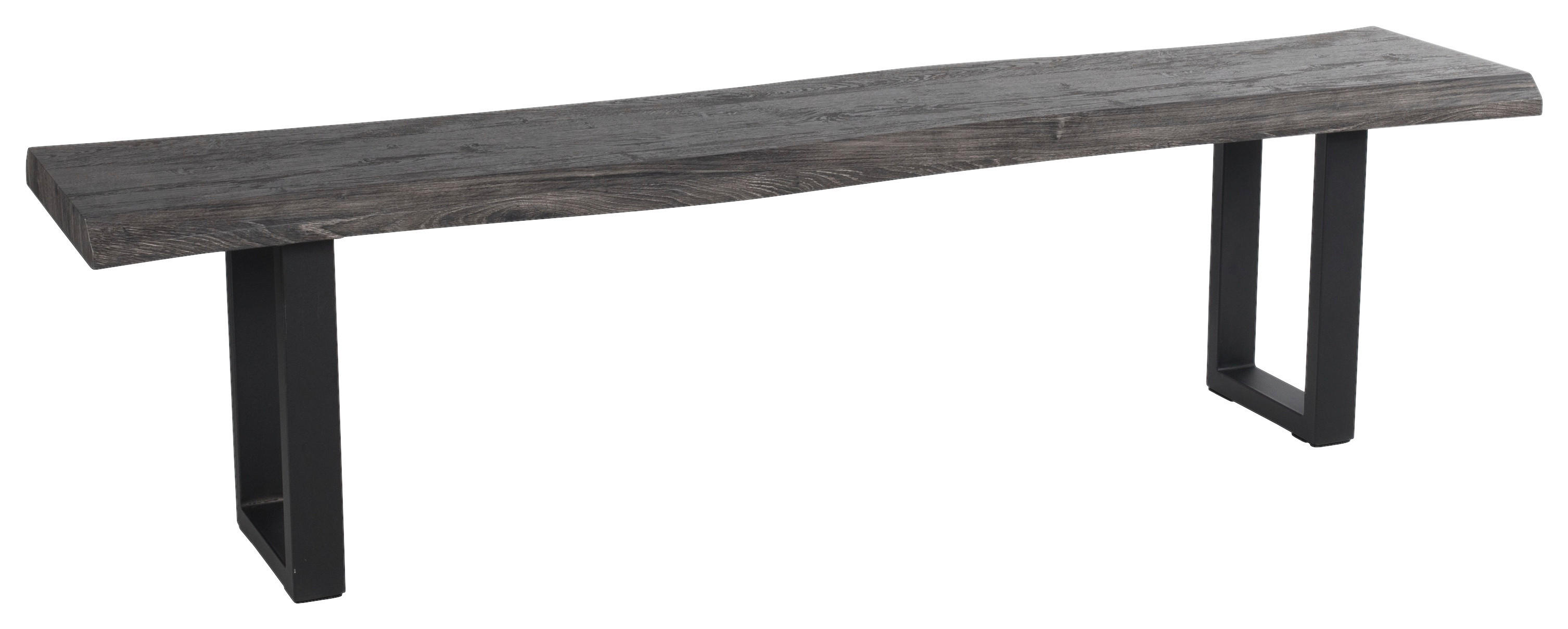 Sitzbank Thea grau Akazie MDF B/H/T: ca. 180x46x40 cm Thea - schwarz/grau (180,00/46,00/40,00cm)