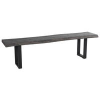 Sitzbank Thea grau Akazie MDF B/H/T: ca. 180x46x40 cm Thea - schwarz/grau (180,00/46,00/40,00cm)