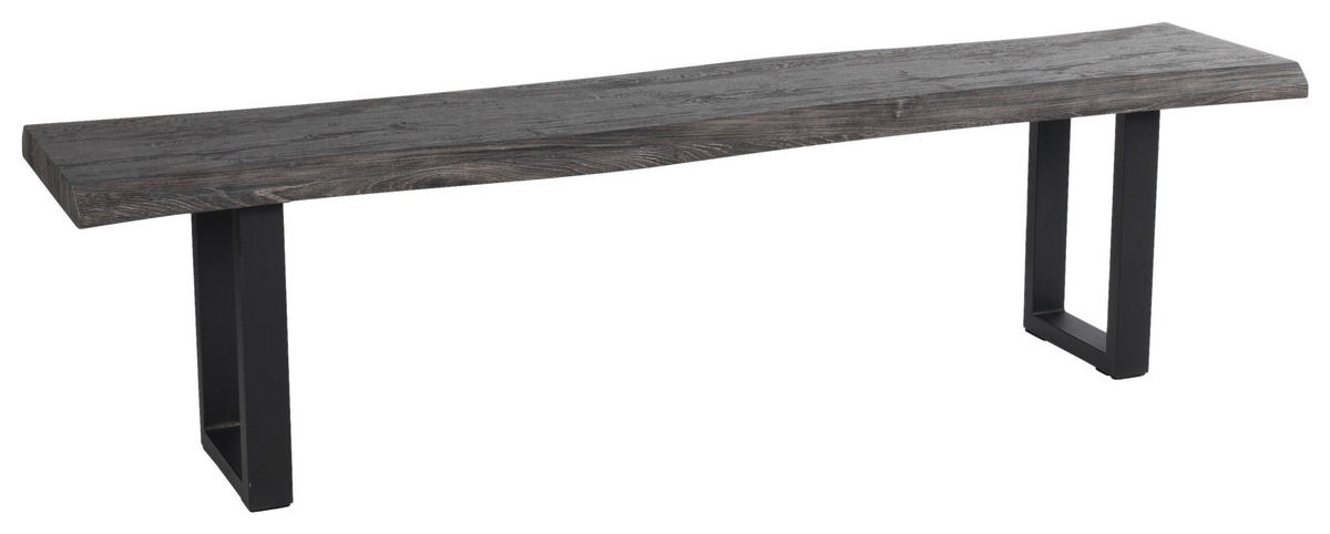 Sitzbank Thea grau Akazie MDF B/H/T: ca. 180x46x40 cm Thea - schwarz/grau (180,00/46,00/40,00cm)