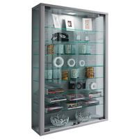 Vitrine Vitrosa Mini silber Holzwerkstoff Glas B/H/T: ca. 59x90x18 cm Vitrosa Mini - silber (59,00/90,00/18,00cm) - VCM Möbel