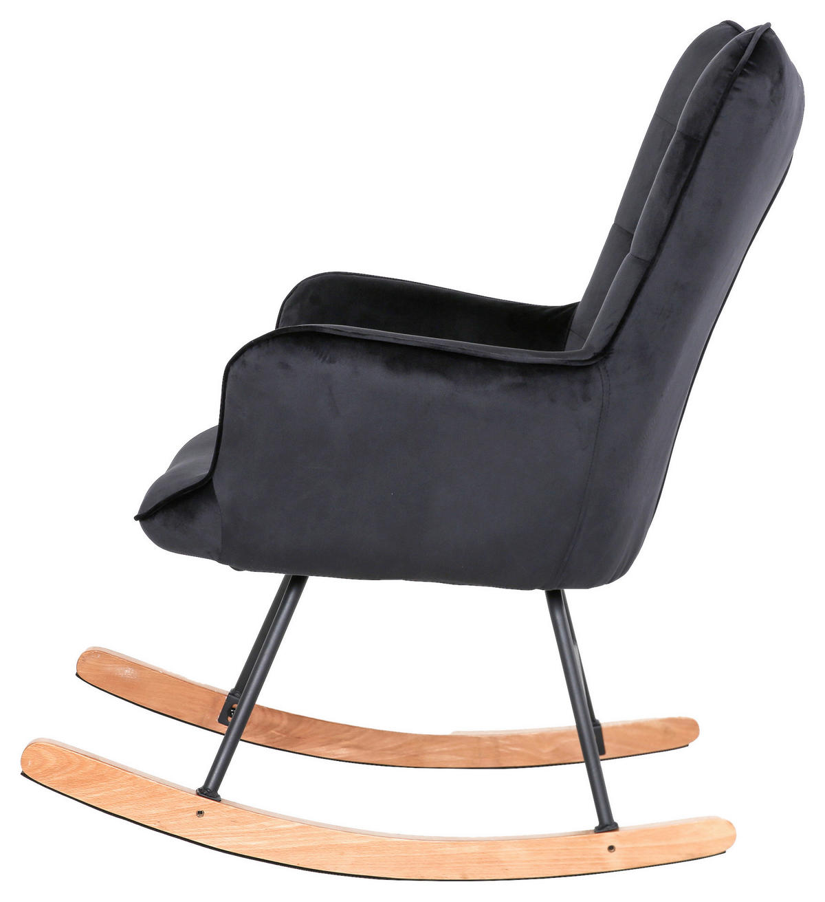 byLIVING Schaukelstuhl RICHIE schwarz schwarz natur Stoff Metall Buche B/H/T: ca. 72x92x92 cm RICHIE - natur/schwarz (72,00/92,00/92,00cm) - byLIVING