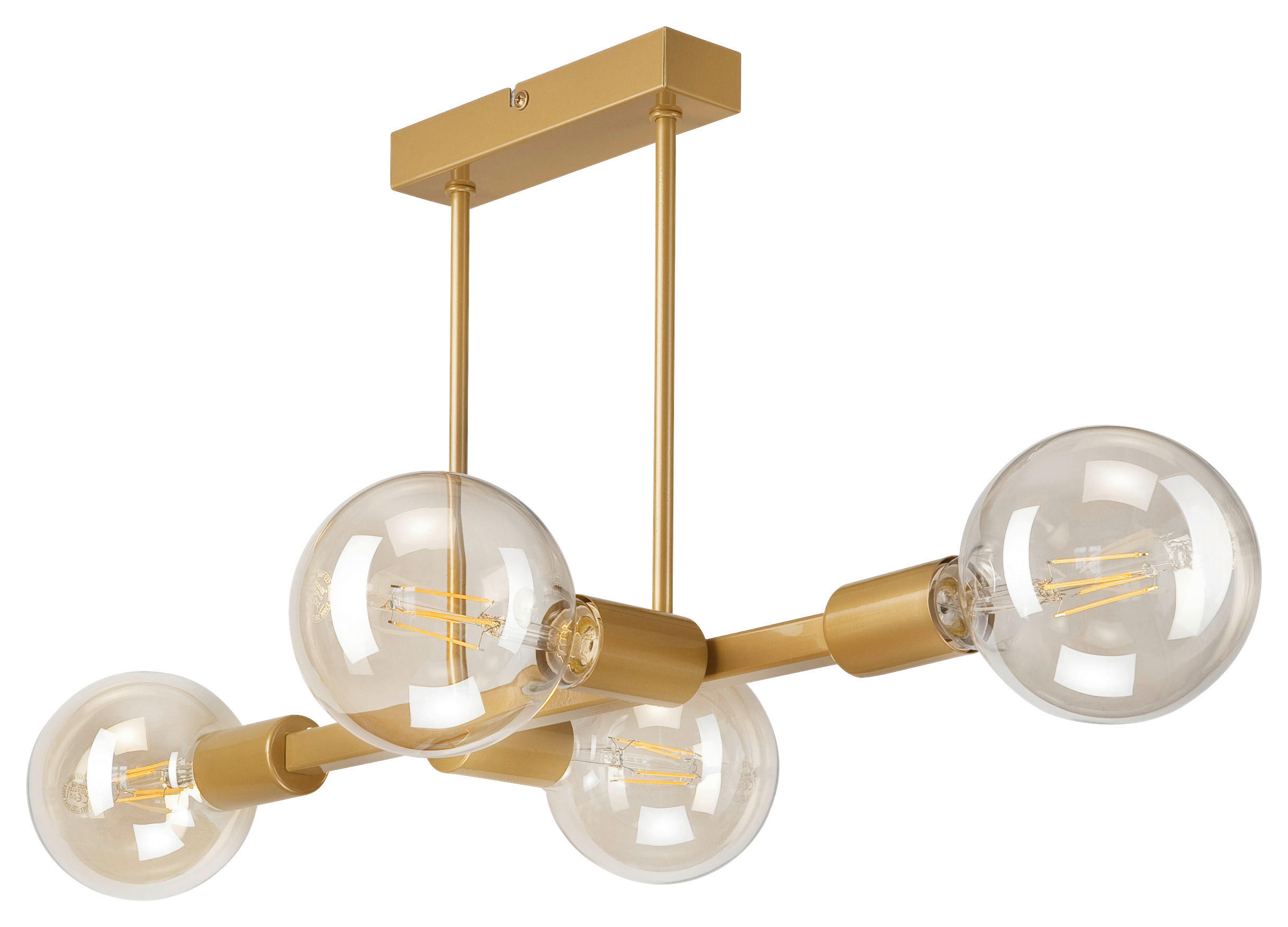 Lamkur Deckenleuchte gold Stahl B/H/L: ca. 53x32x53 cm E27 4 Brennstellen ASTRID - gold (53,00/53,00/32,00cm) - Lamkur