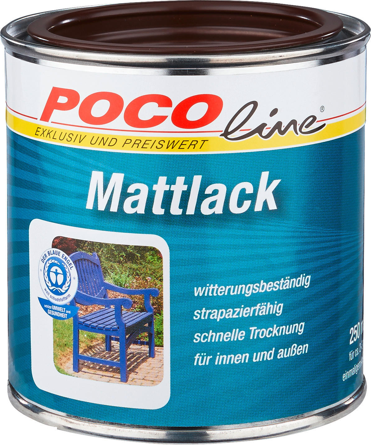 POCOline Acyl Buntlack schokobraun matt ca. 0,25 l Mattlack_Acryl_2in1 250ml - schokobraun (250ml) - POCOline
