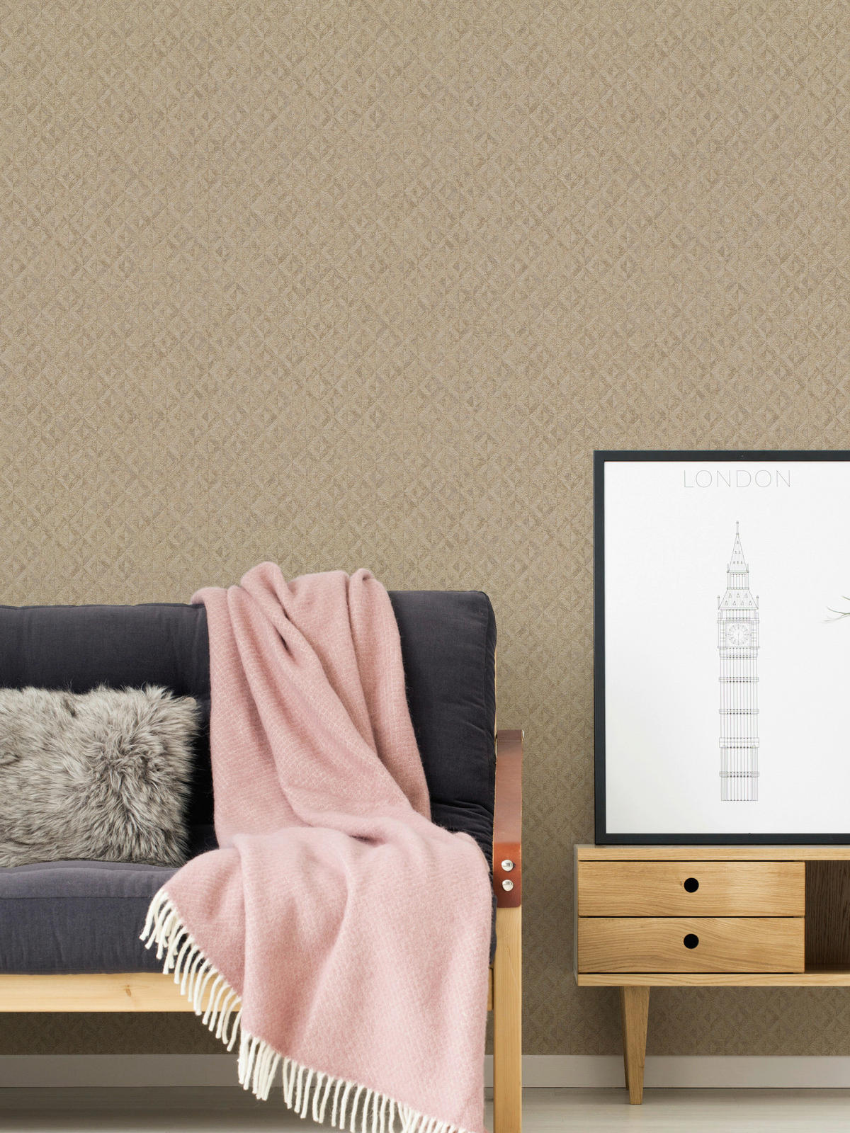 A.S.Creation Vliestapete beige gold B/H/D: ca. 53x1005x9,3 cm Vliestapete - beige/gold (9,30/1005,00cm) - A.S.Creation