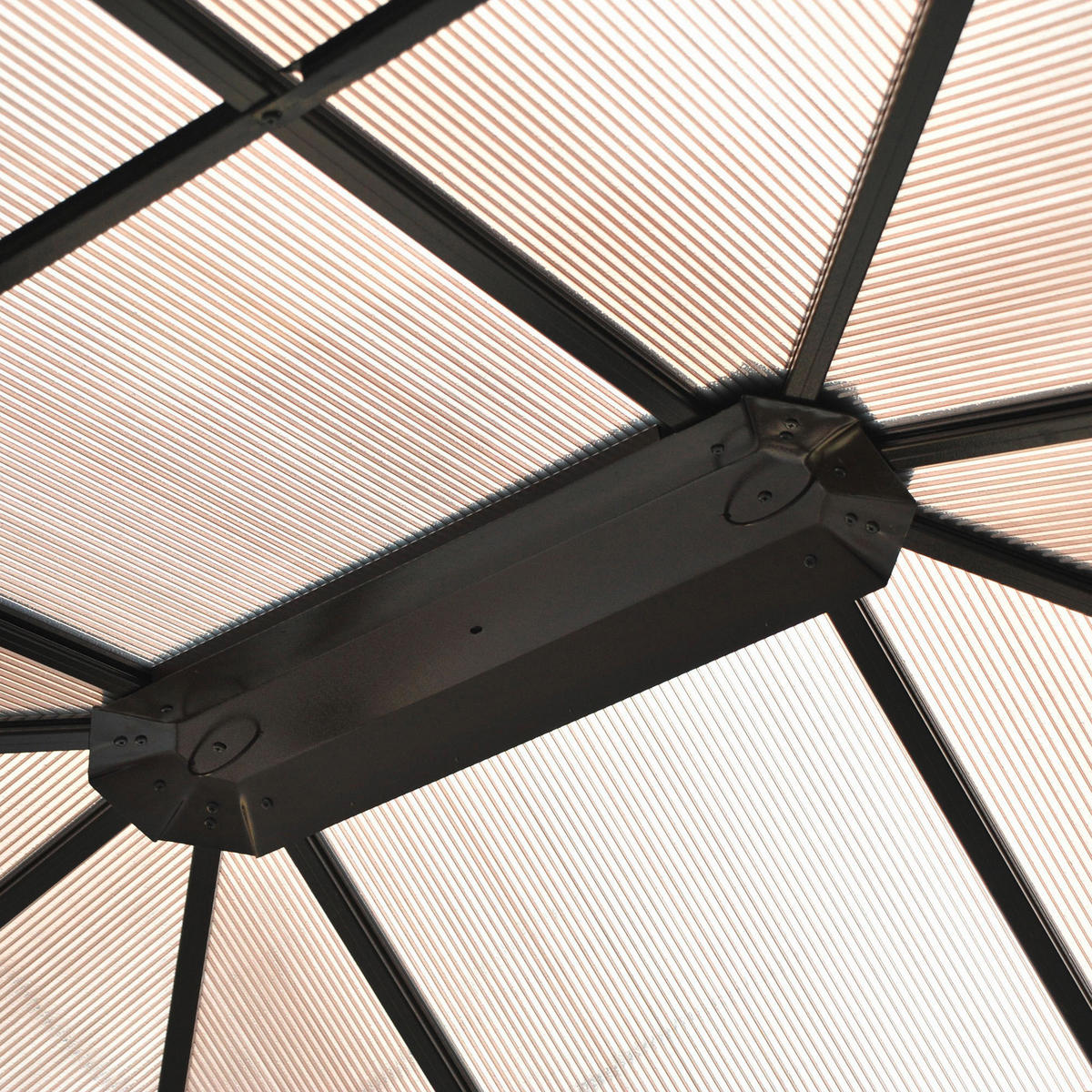 Outsunny Pavillon braun Aluminium B/H/L: ca. 360x265x420 cm Gartenpavillon - braun/beige (420,00/360,00/265,00cm) - Outsunny