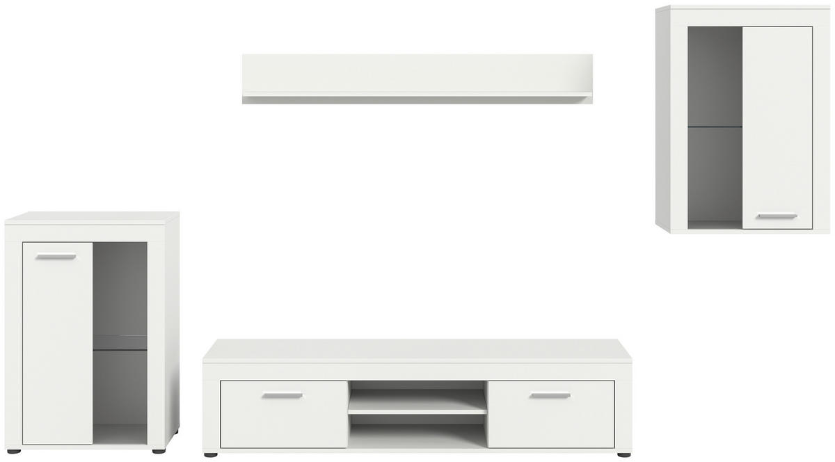 Wohnwand Jam weiß B/H/T: ca. 169x310x35 cm Jam - weiß (169,00/310,00/35,00cm) - xonox.home