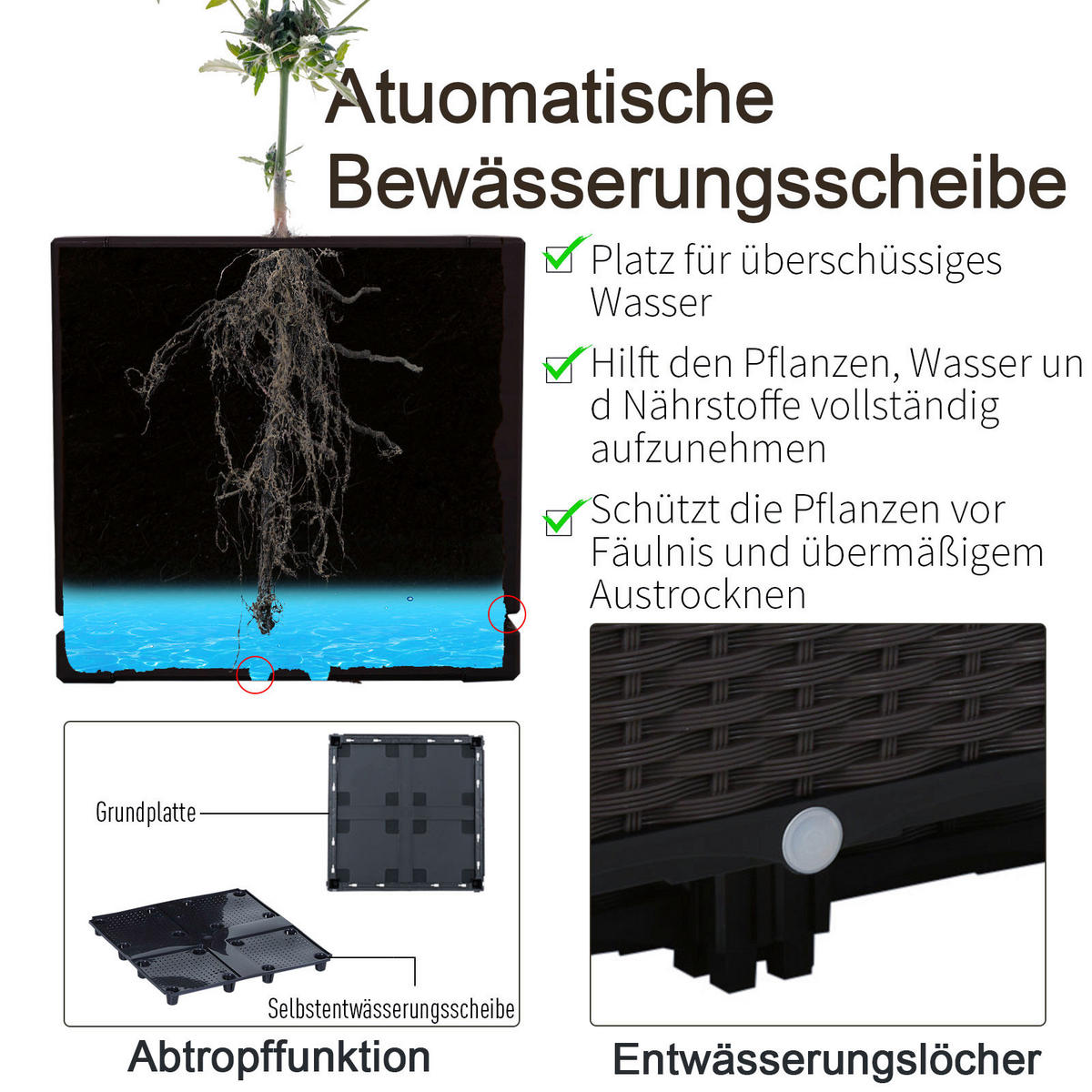 Outsunny Hochbeet B/T: ca. 80x40 cm 4-teiliges Hochbeet 845-290V02 - dunkelbraun (80,00/40,00cm) - Outsunny
