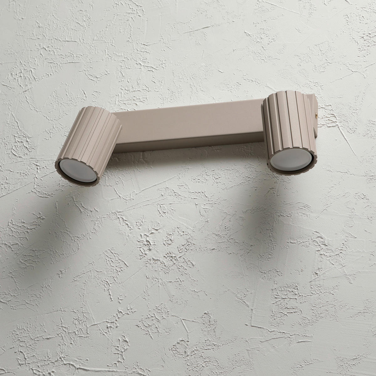 Lamkur Strahler beige Stahl B/H/L: ca. 6,5x16,5x30 cm 2 Brennstellen Prisma - beige (30,00/6,50/16,50cm) - Lamkur