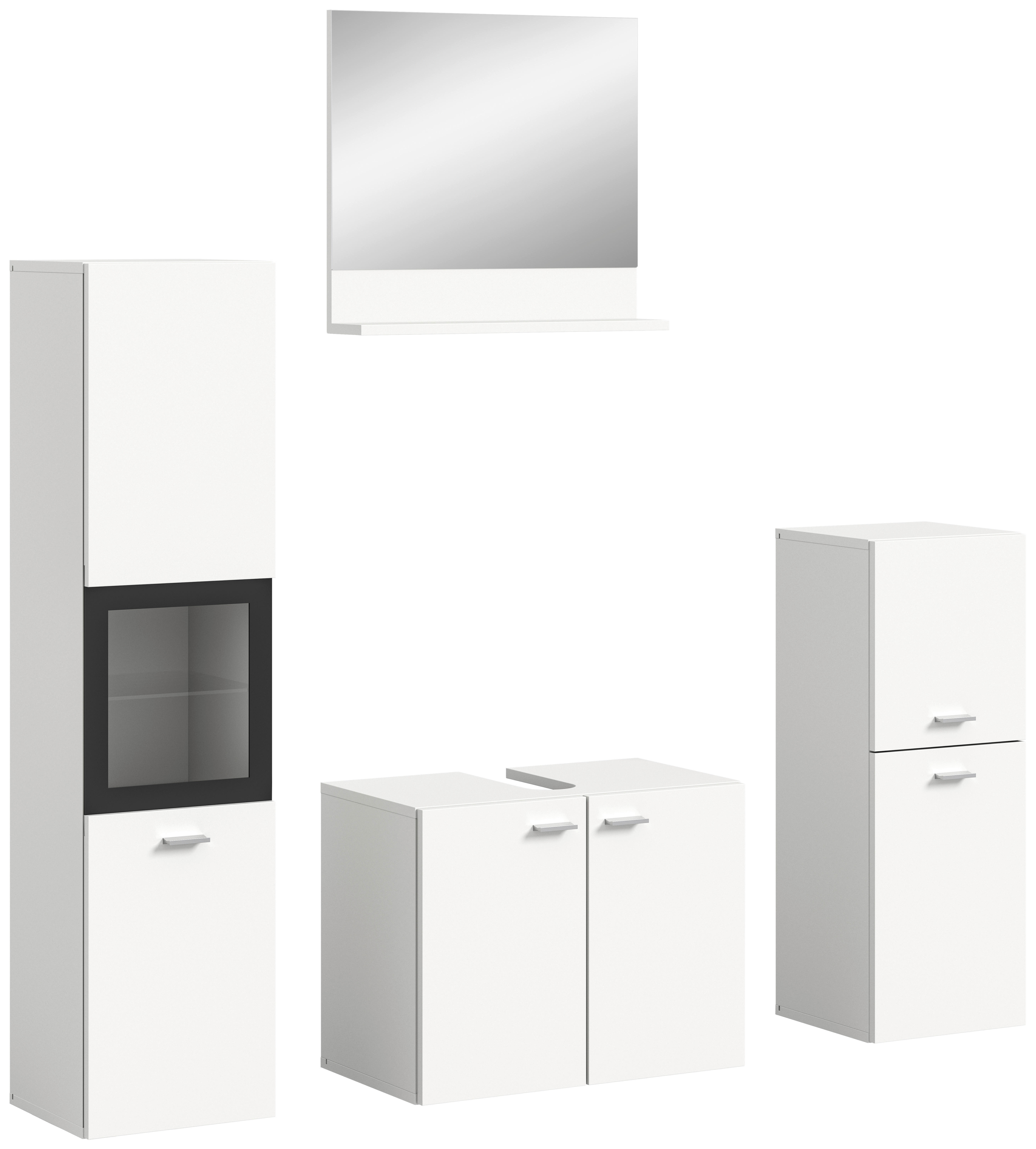 Badezimmer-Set BOSTON weiß schwarz B/H/T: ca. 137x186x33 cm BOSTON - weiß/schwarz (137,00/186,00/33,00cm) - xonox.home