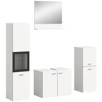 Badezimmer-Set BOSTON weiß schwarz B/H/T: ca. 137x186x33 cm BOSTON - weiß/schwarz (137,00/186,00/33,00cm) - xonox.home