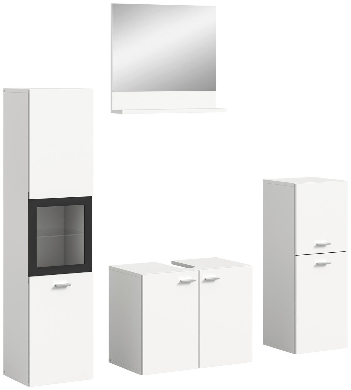 Badezimmer-Set BOSTON weiß schwarz B/H/T: ca. 137x186x33 cm BOSTON - weiß/schwarz (137,00/186,00/33,00cm) - xonox.home