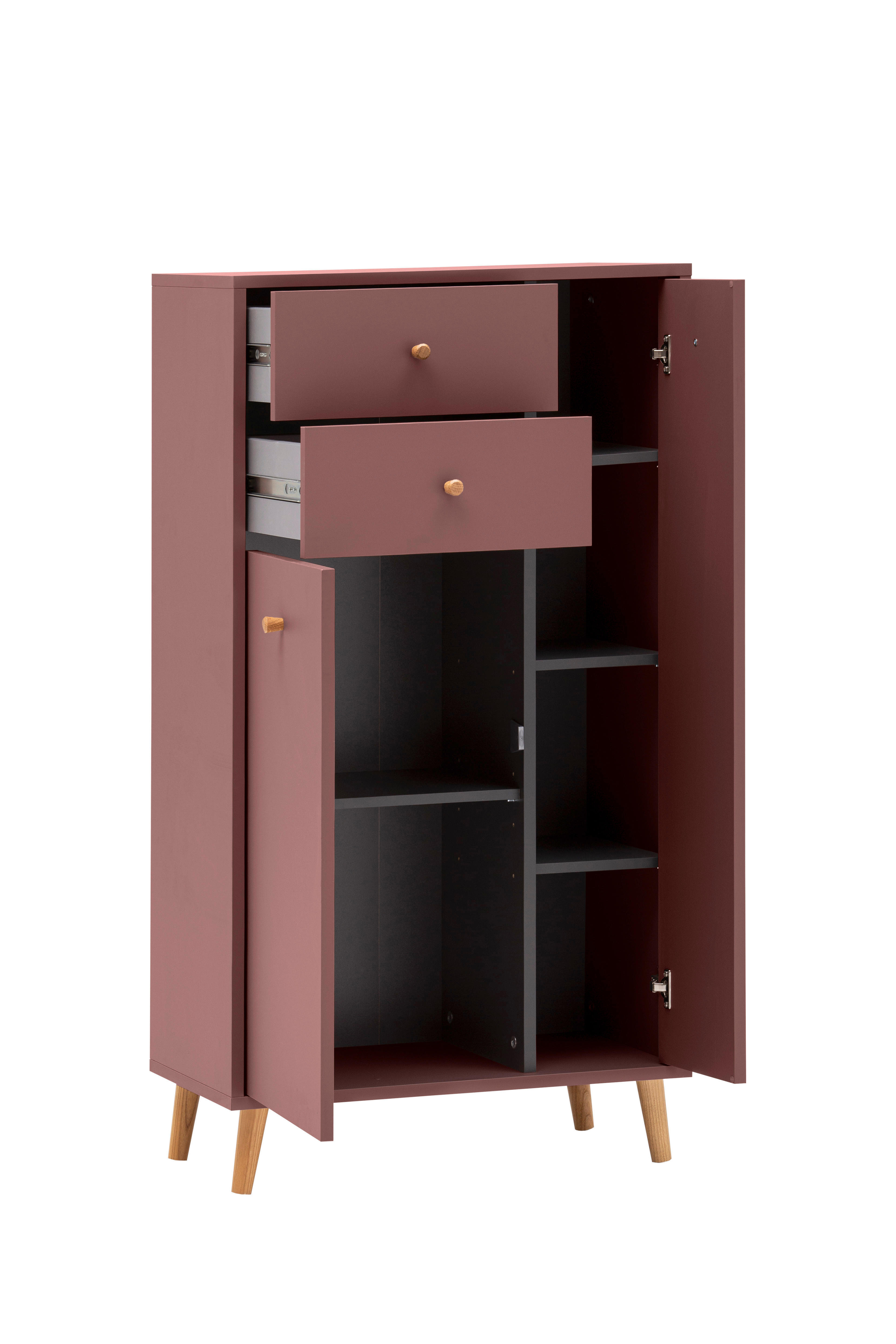 Thumbnail - Highboard Bjarne mauve B/H/T: ca. 60,2x103,4x33,05 cm
