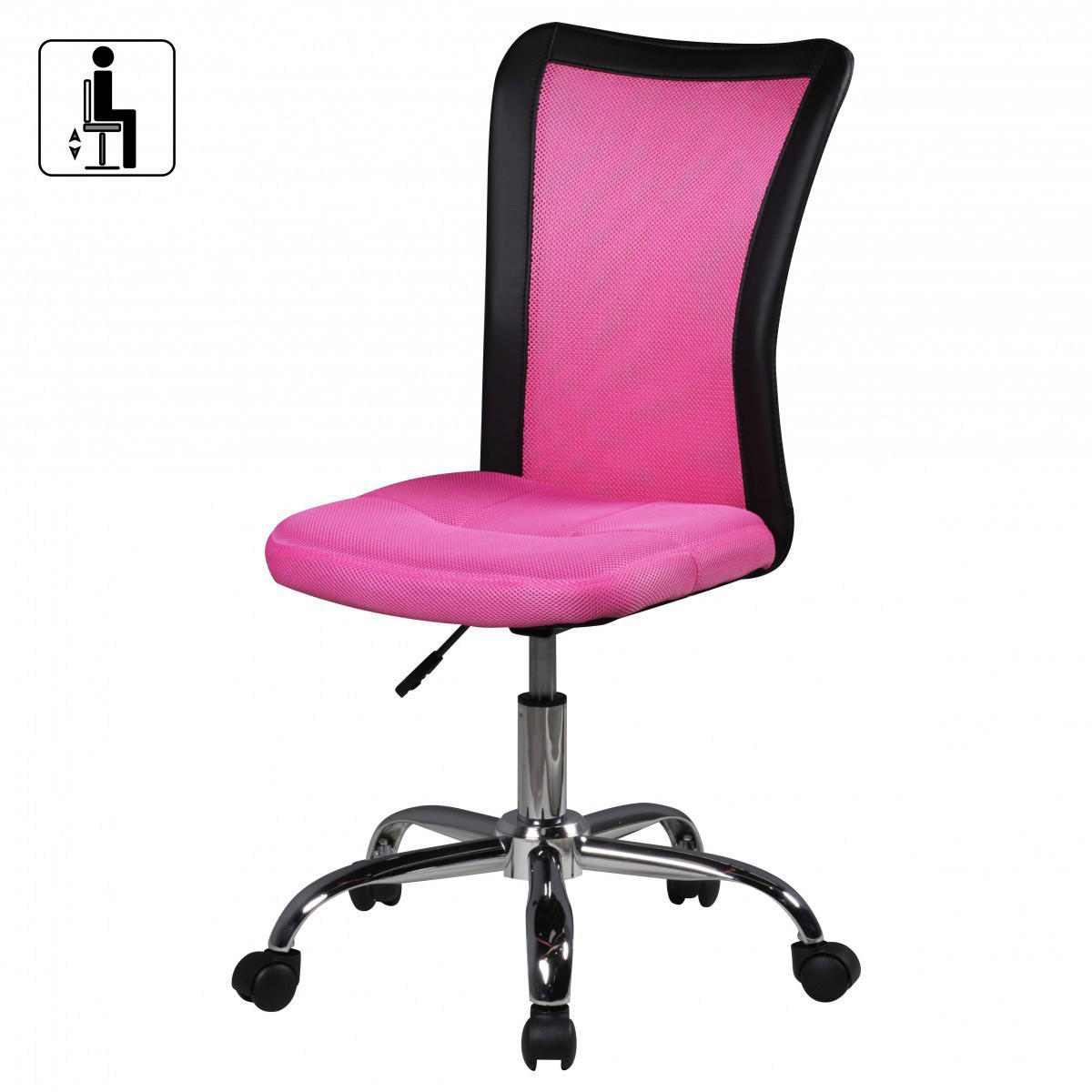 Drehstuhl pink Stoff Kinderschreibtischstuhl SALERNO - pink (60,00/100,00/60,00cm) - Amstyle