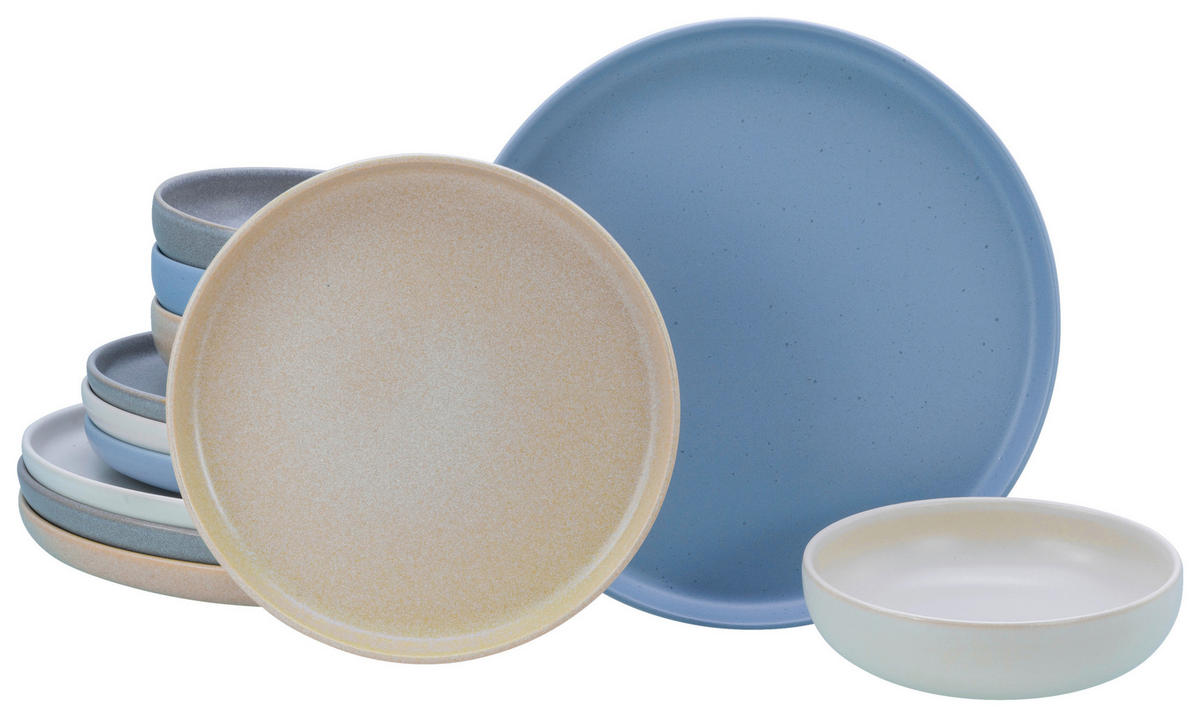 CreaTable Tafelservice Uno Nordic bunt Steinzeug 12 tlg. Uno Nordic - bunt - CreaTable