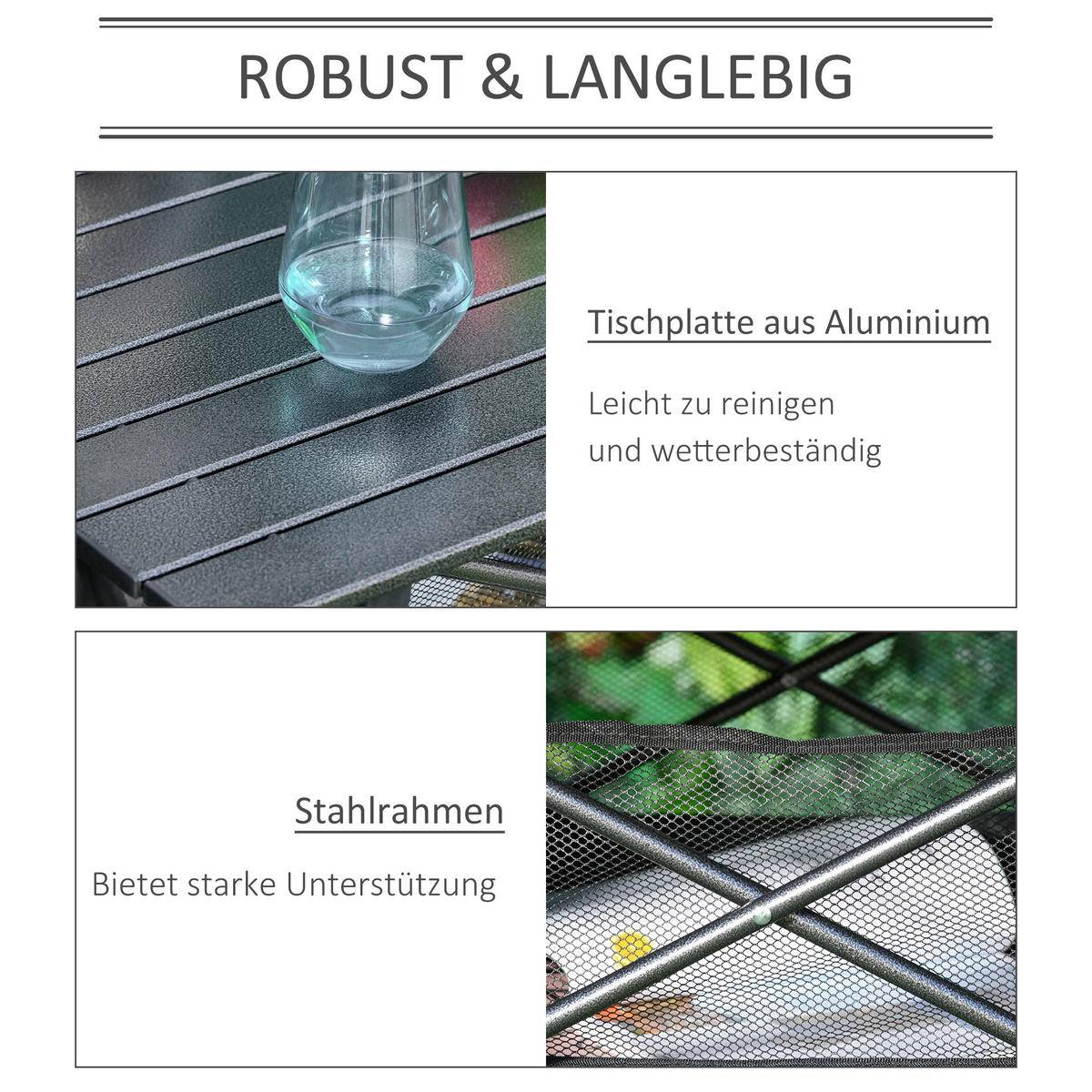 Outsunny Campingartikel B/H/L: ca. 70x70x69 cm Campingtisch - grau (69,00/70,00/70,00cm) - Outsunny