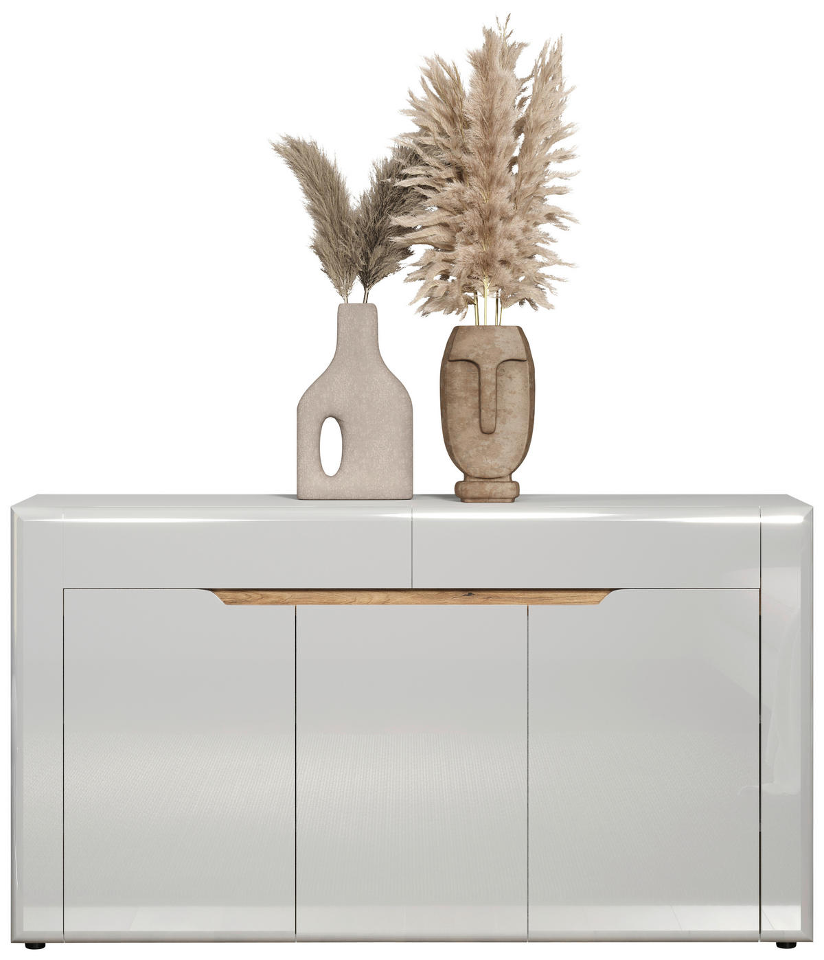 Sideboard Marlon Eiche Evoke Coast Nachbildung weiß Hochglanz B/H/T: ca. 150x84x40 cm Marlon - Eiche/weiß (150,00/84,00/40,00cm)