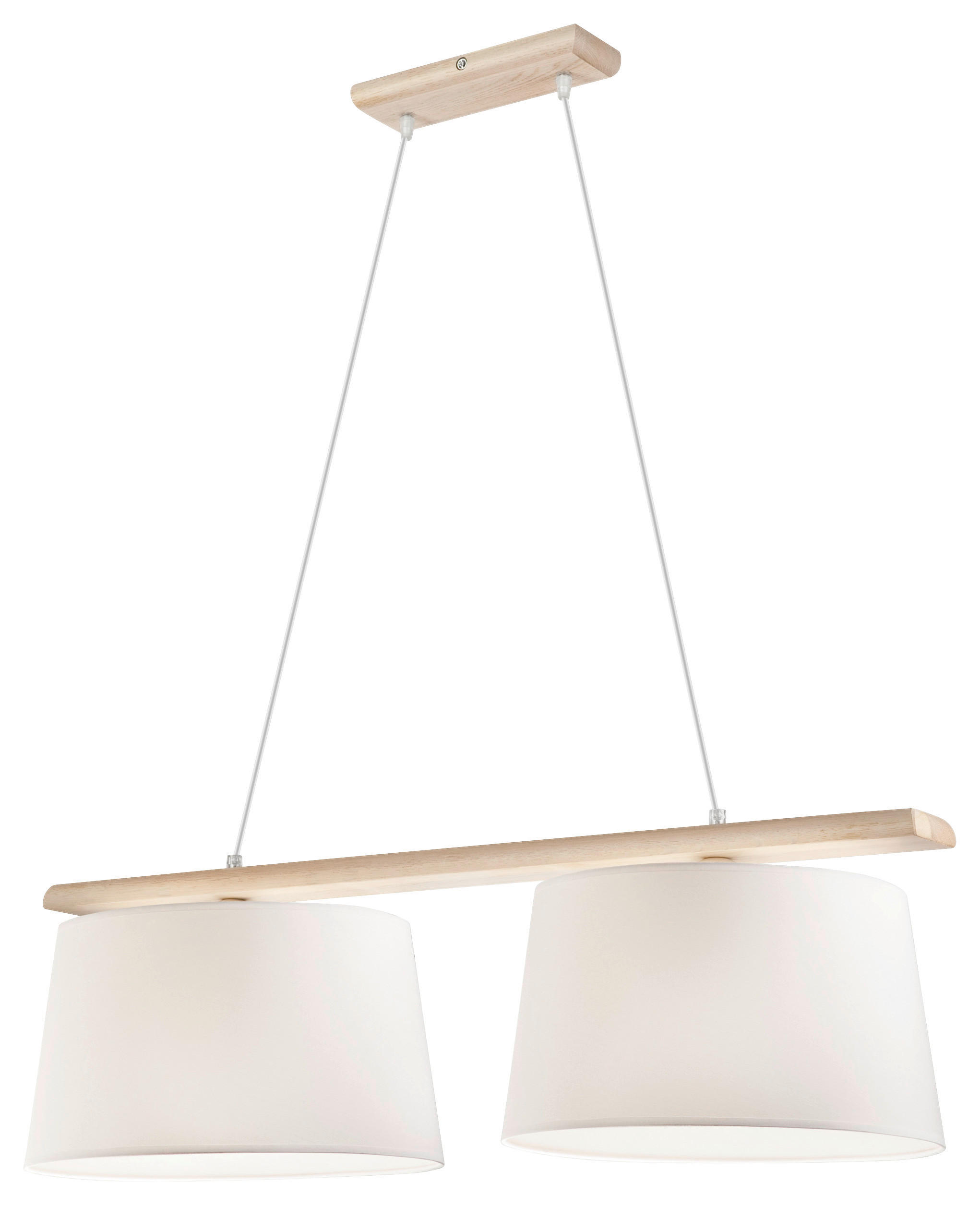 Lamkur Deckenleuchte weiß Stahl Holz B/H/L: ca. 24x45x90 cm 2 Brennstellen Aida - weiß (90,00/24,00/45,00cm) - Lamkur