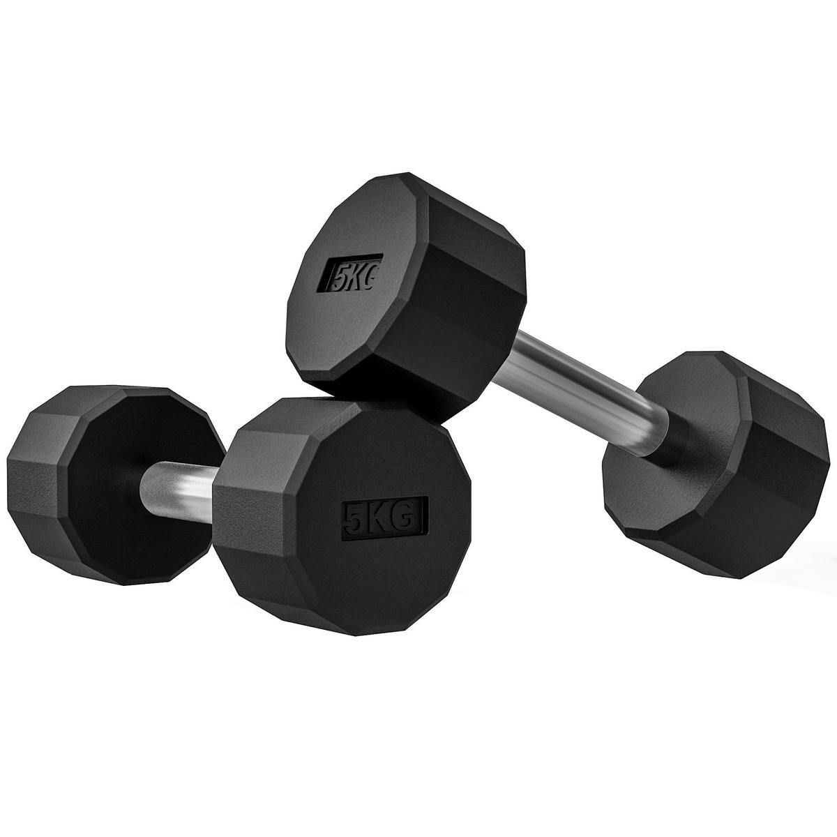 SPORTNOW Hantel schwarz Metall B/H/L: ca. 9,5x9,5x25 cm Hantel-Set 2 x 5 kg - schwarz (25,00/9,50/9,50cm) - SPORTNOW