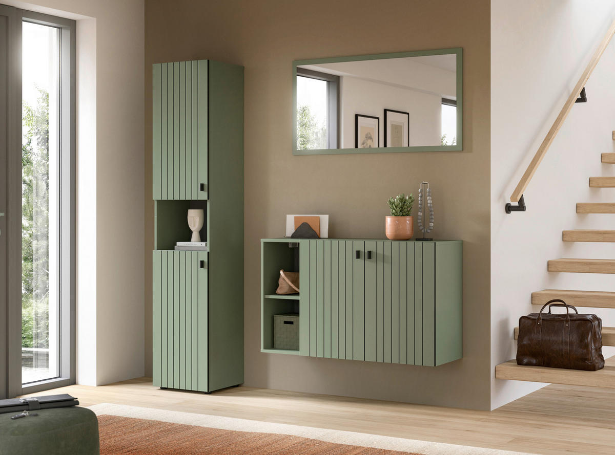 Garderobenset STATION grün B/H/T: ca. 161x192x37 cm STATION - grün (161,00/192,00/37,00cm) - xonox.home