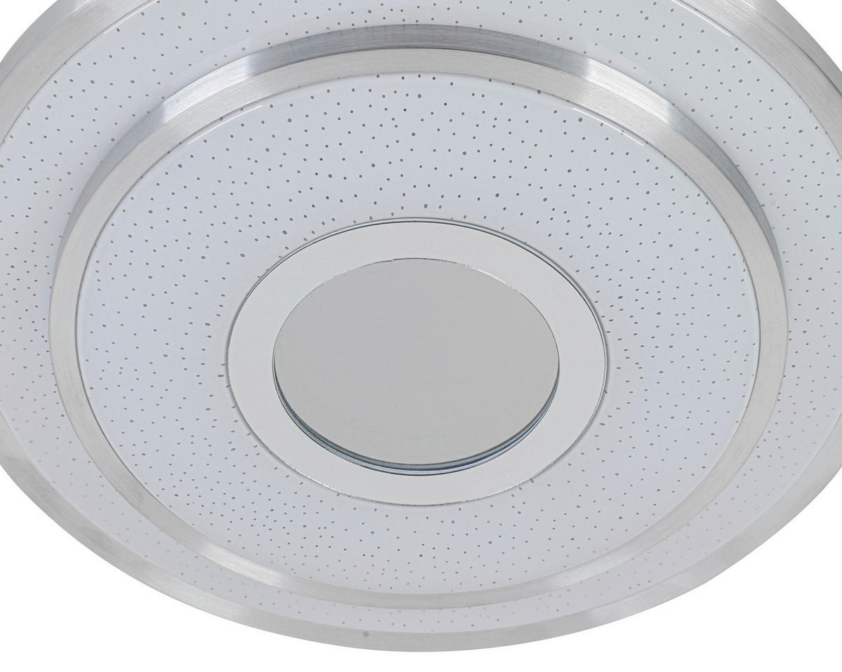 Nolo LED Deckenleuchte Chrom weiß Kunststoff Metall B/H/L: ca. 38x7,5x38 cm null 2 Brennstellen LED-Deckenleuchte_Nici - weiß/Chrom (38,00/38,00/7,50cm) - Nolo