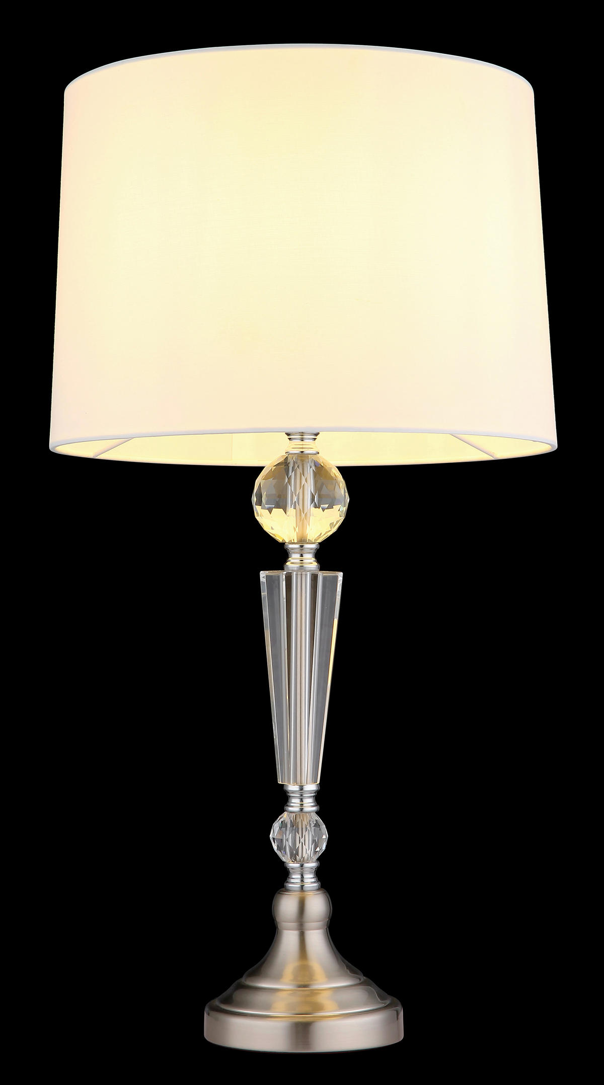 GLOBO Tischleuchte ARRO 24146W nickel weiß Metall Textil Kunststoff H/D: ca. 66x35 cm E27 1 Brennstellen ARRO - nickel/weiß (35,00/66,00cm) - GLOBO