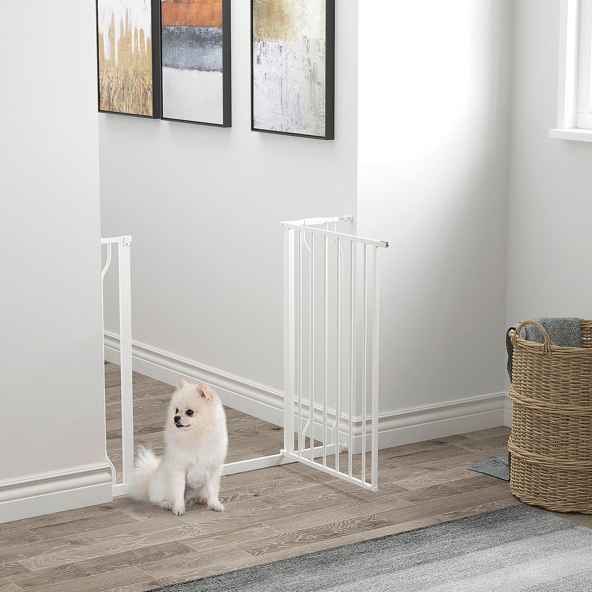 PawHut Tier-Zubehör weiß Kunststoff B/H/L: ca. 4x95x76 cm Schutzgitter - weiß (76,00/4,00/95,00cm) - PawHut