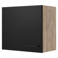 Hängeschrank Capri schwarz matt B/H/T: ca. 60x54,8x32 cm Capri - schwarz/Oak (60,00/54,80/32,00cm) - Flex-Well