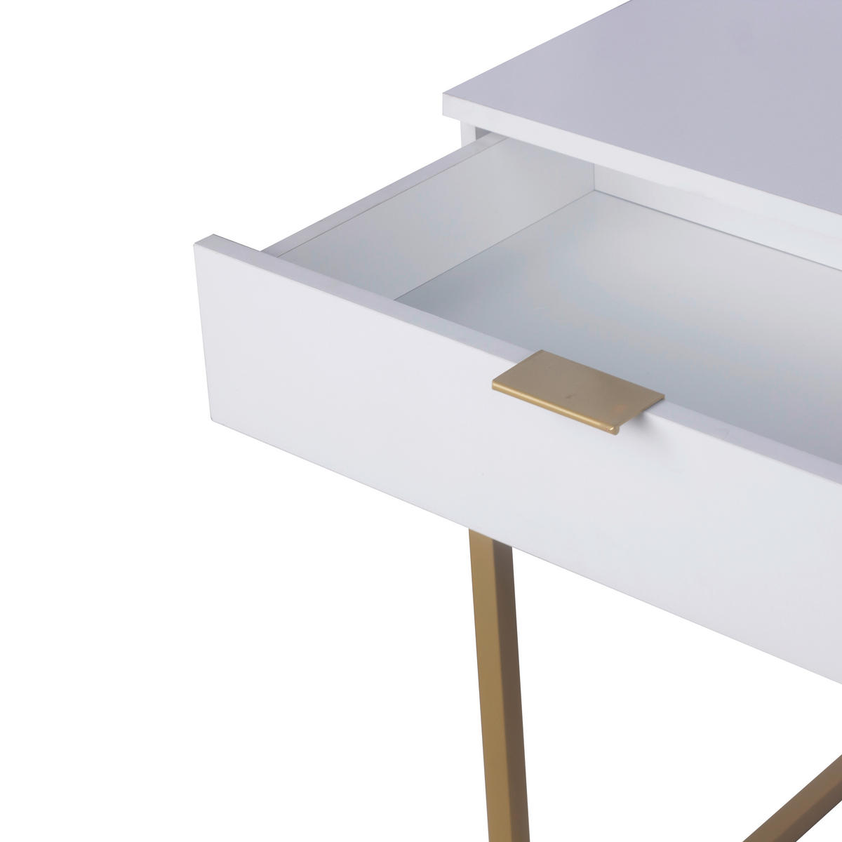 Schreibtisch Poco Line weiß gold Optik B/H/T: ca. 112x76x52 cm Poco Line - gold/weiß (112,00/76,00/52,00cm)