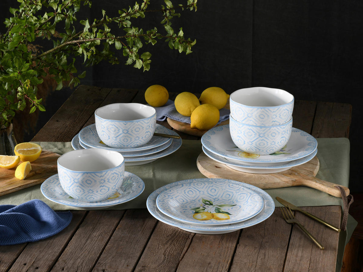 CreaTable Tafelservice Lemoncello bunt Steinzeug 12 tlg. Lemoncello - bunt - CreaTable