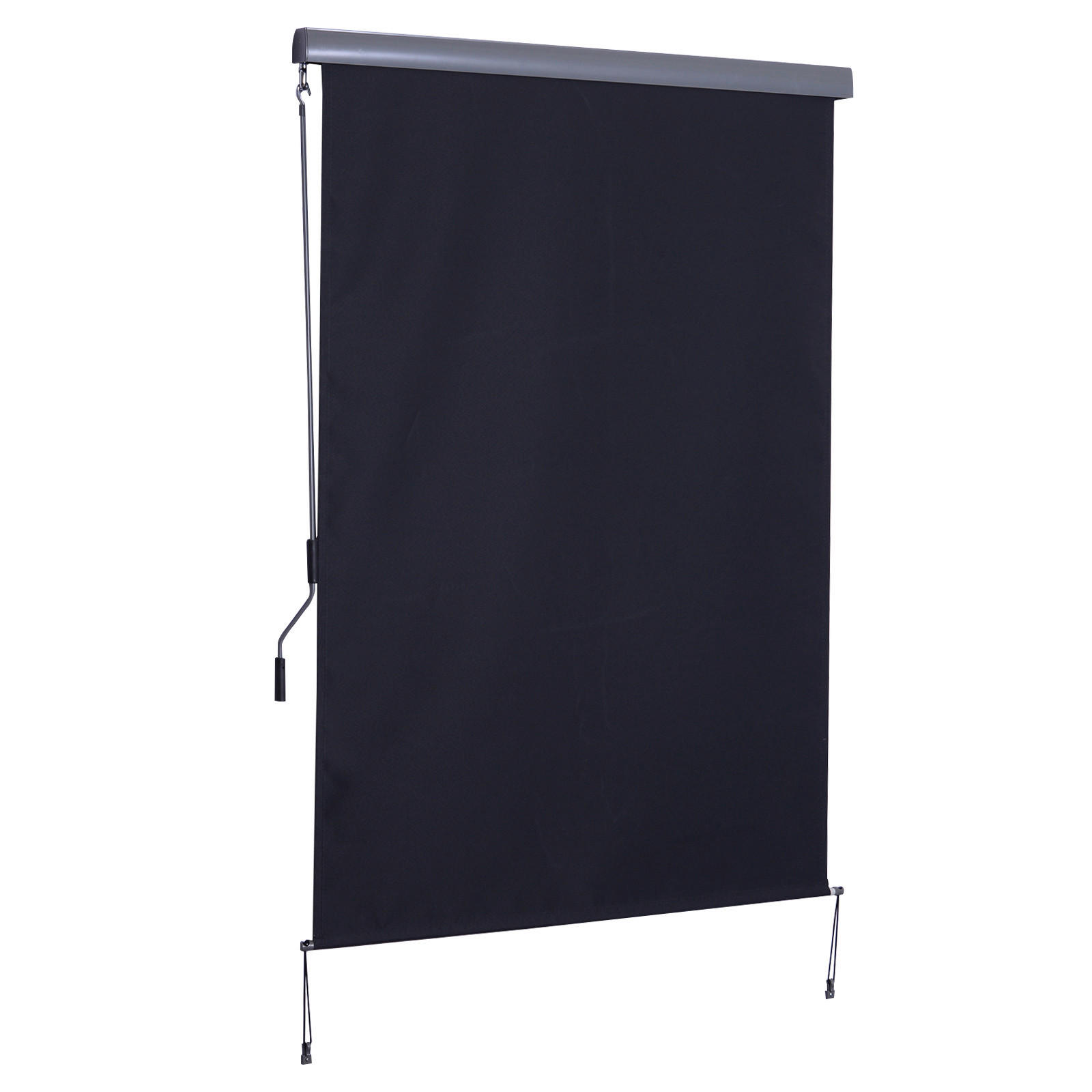 Senkrechtmarkise mit Handkurbel dunkelgrau H/L: ca. 200x140 cm Senkrechtmarkise_mit_Handkurbel - dunkelgrau (140,00cm) - Outsunny