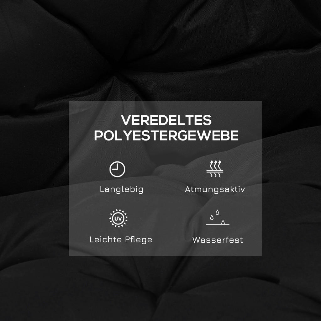 Thumbnail - Outsunny Bankauflage schwarz Schaumstoff B/H/L: ca. 98x8x100 cm