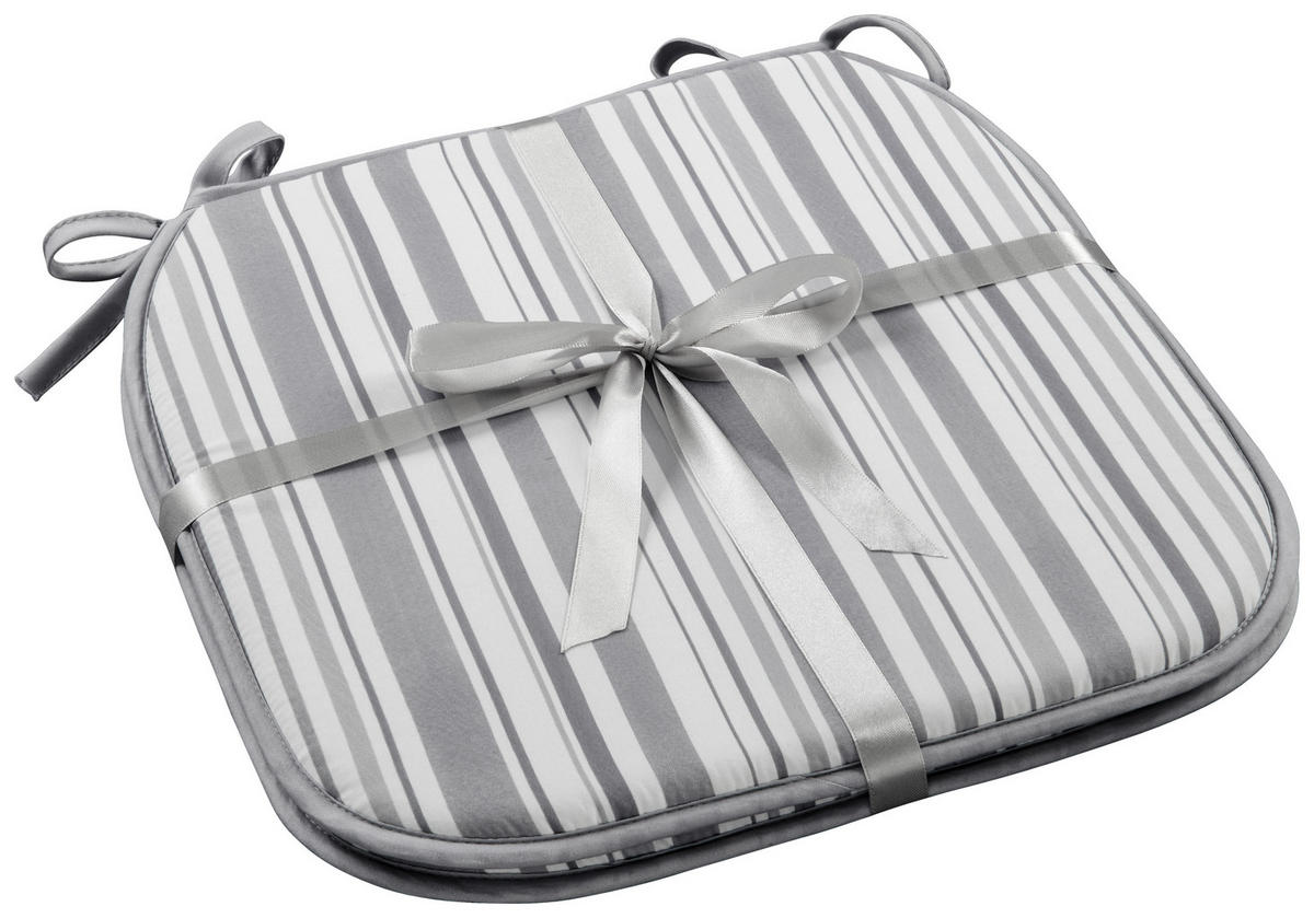 Stuhlkissen Stuhlkissen_2erPack Streifen - grau (38,00/38,00cm) - POCOline