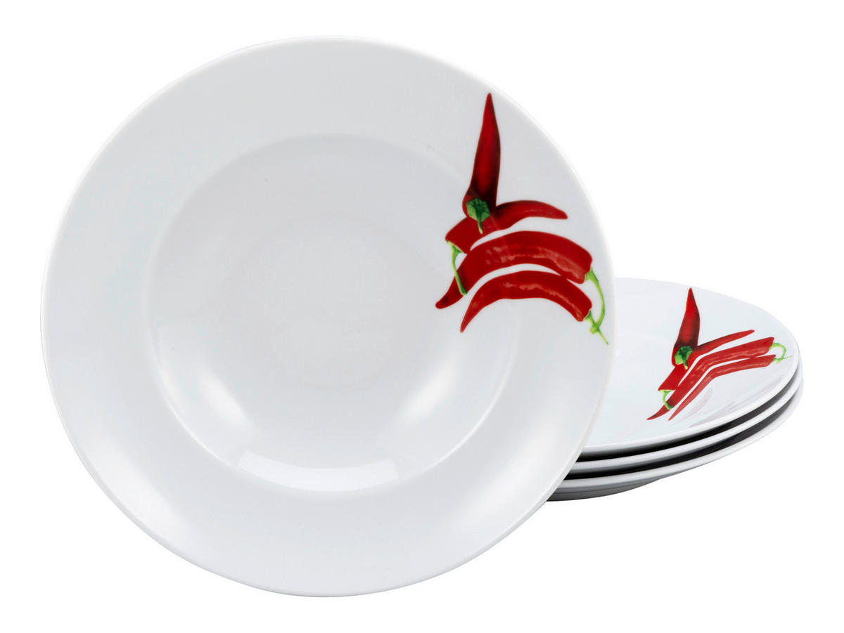 CreaTable Pastateller CHILLI weiß Porzellan CHILLI - weiß - CreaTable