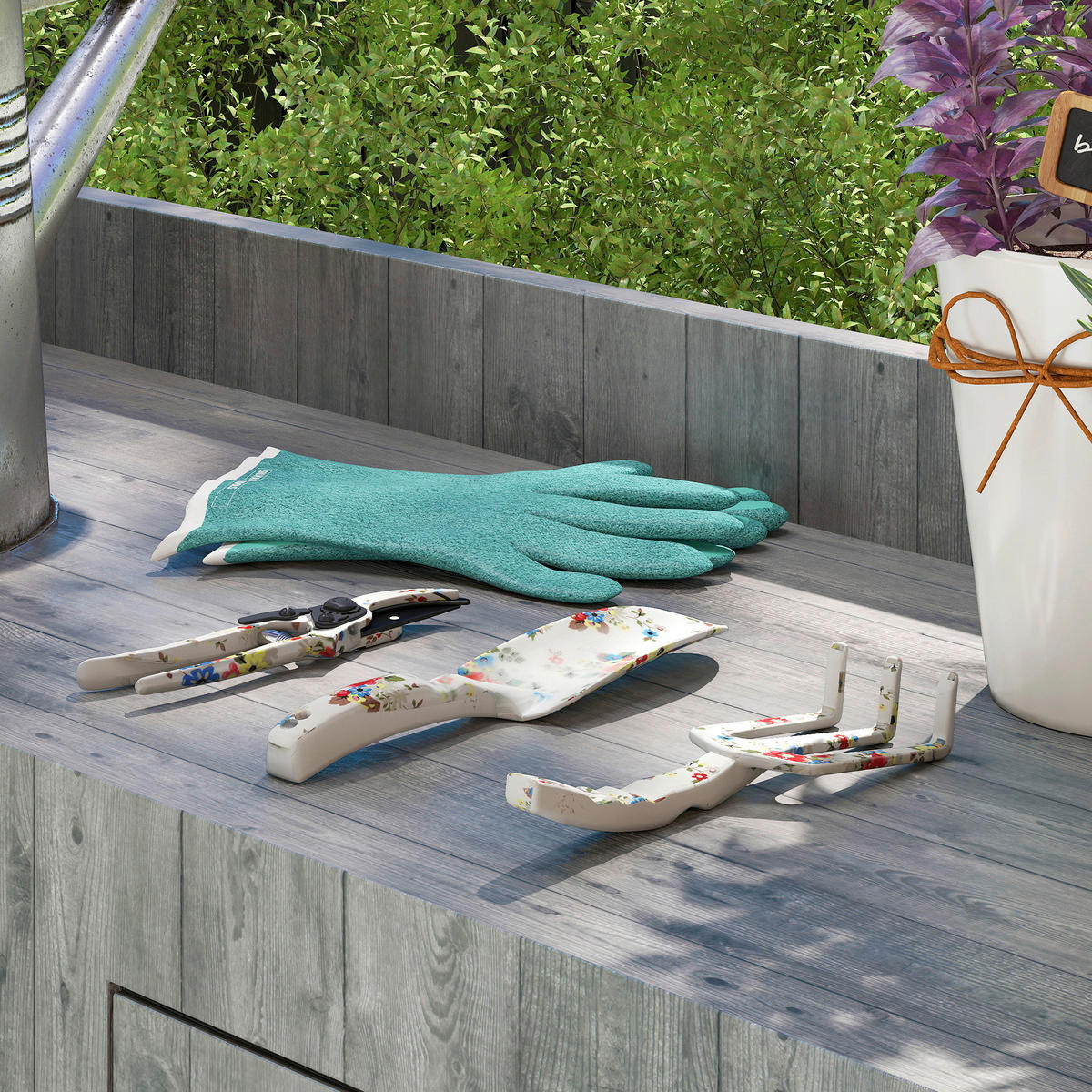 Outsunny Gartenwerkzeug-Set mehrfarbig Metall B/H/L: ca. 7x3x26,5 cm Gartenwerkzeug-Set - mehrfarbig (26,50/7,00/3,00cm) - Outsunny