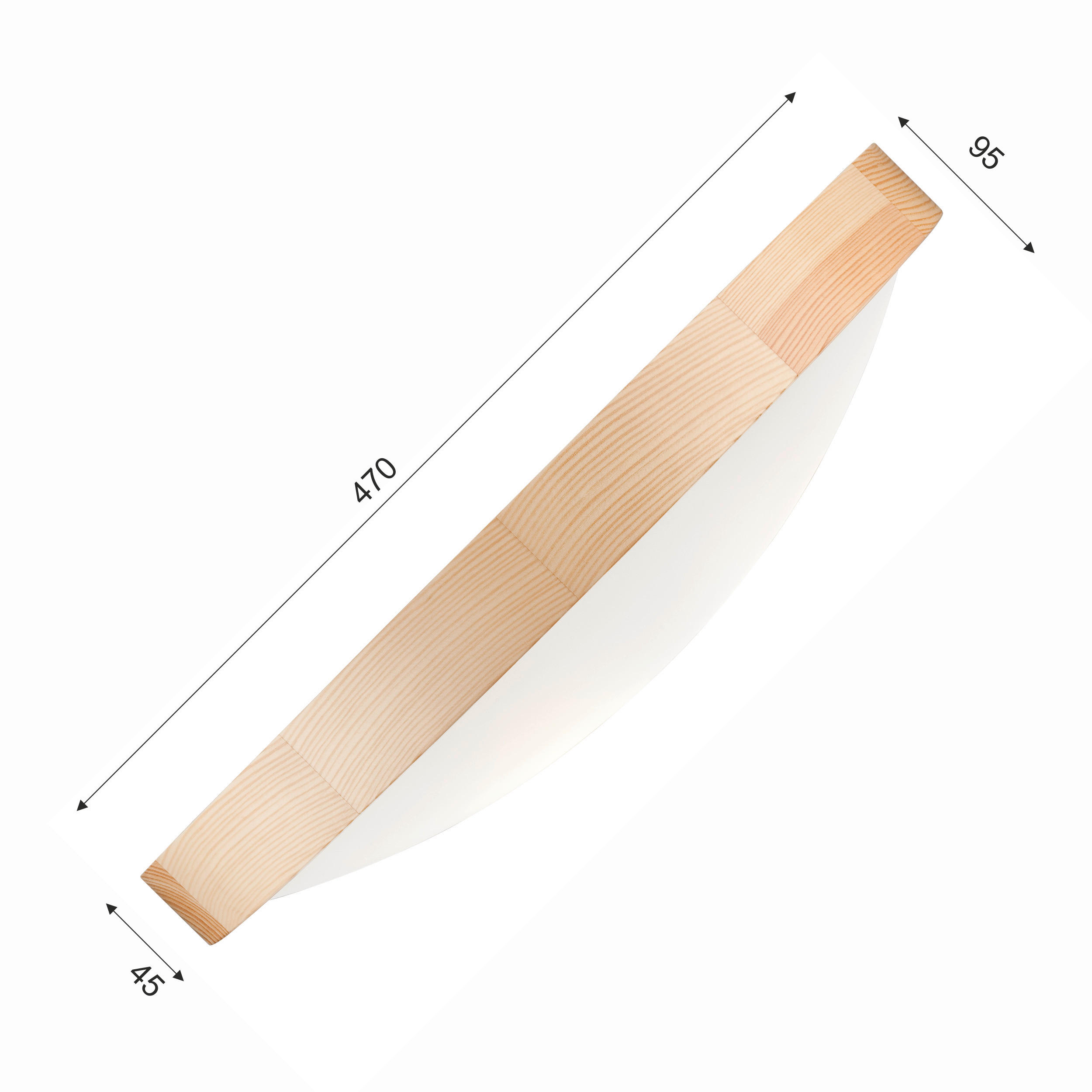 Lamkur Deckenleuchte ANELLO 41261 kiefer Holz Glas H/L: ca. 8x47 cm E27 3 Brennstellen Anello - kiefer (47,00cm) - Lamkur