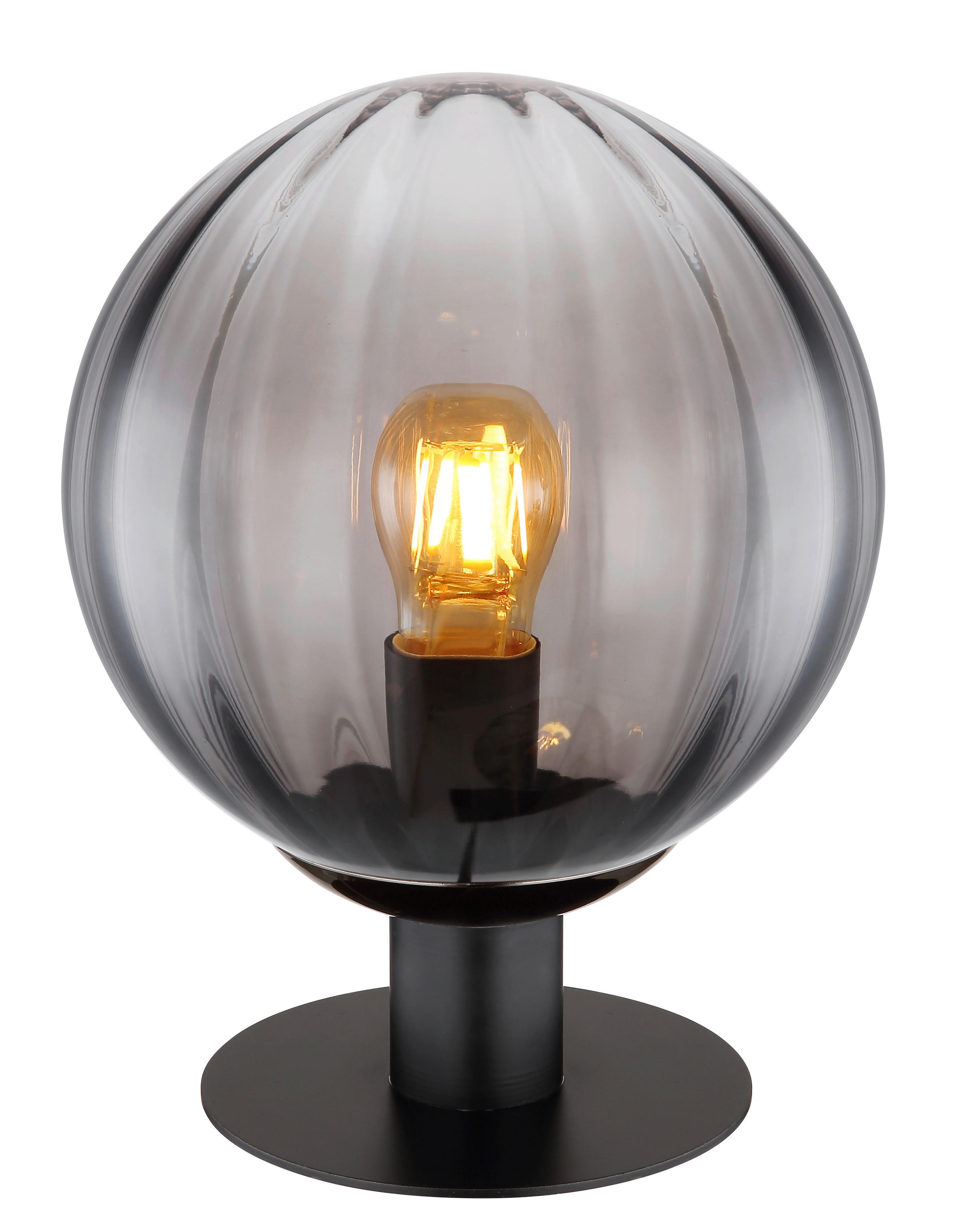 GLOBO Tischleuchte klar schwarz Metall H/D: ca. 29,5x23 cm E27 1 Brennstellen DALLERTA - klar/schwarz (23,00/29,50cm) - GLOBO