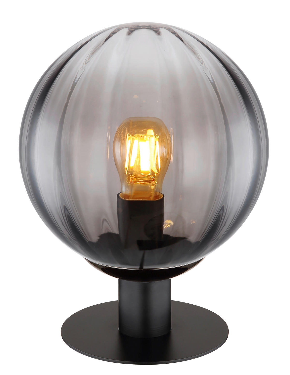 GLOBO Tischleuchte klar schwarz Metall H/D: ca. 29,5x23 cm E27 1 Brennstellen DALLERTA - klar/schwarz (23,00/29,50cm) - GLOBO