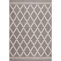 Kayoom Kurzflorteppich Lina 225 taupe B/L: ca. 80x150 cm Lina 225 - taupe/elfenbein (80,00/150,00cm) - Kayoom